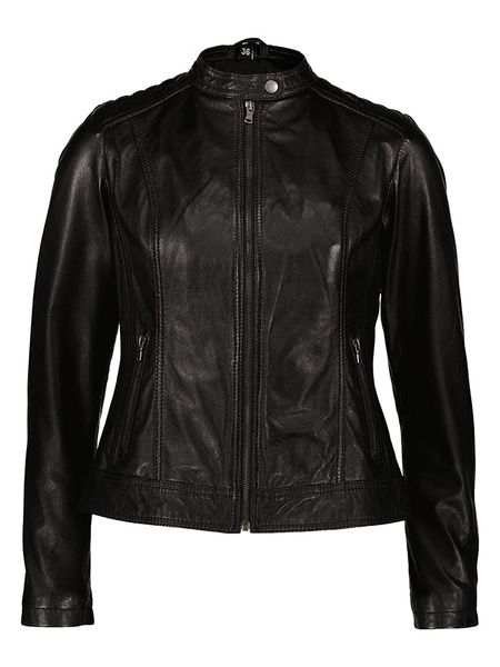 7eleven Skórzana kurtka "Merryl" w kolorze czarnym rozmiar: 36. Czarne kurtki 7eleven, bez wzorów, ze skóry, bez kaptura. Za 346.18 zł.