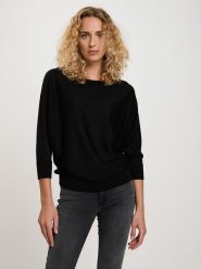 Cross Jeans Sweter w kolorze czarnym rozmiar: M. Czarne swetry Cross Jeans, m, bez wzorów, z jeansu, bez ramiączek. Za 90.45 zł.
