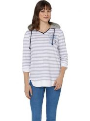 WITT WEIDEN Koszulka w kolorze biało-szarym rozmiar: 50. Białe bluzki WITT WEIDEN, bez wzorów, z bawełny, bez kołnierzyka, bez ramiączek. Za 70.24 zł.