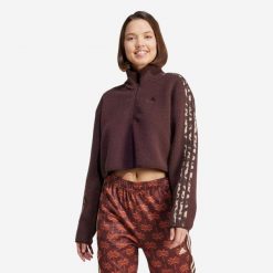 Bluza damska ADIDAS Gym & Pilates. Brązowe bluzy Adidas, m, bez wzorów, z materiału, bez kaptura. Za 329.99 zł.