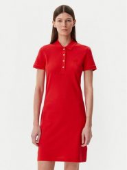 Lacoste Sukienka codzienna EF5473 Czerwony Slim Fit. Czerwone sukienki Lacoste, na co dzień, bez wzorów, z bawełny, bez kołnierzyka, bez ramiączek, proste. Za 369.99 zł.