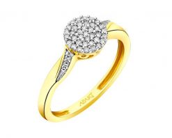 Pierścionek z żółtego złota z diamentami - 0,12 ct - próba 585. Żółte pierścionki Apart, z diamentem, złote. Za 2,159.00 zł.