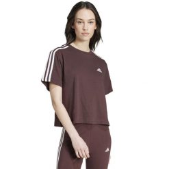 Koszulka damska adidas Essentials 3-Stripes Single Jersey Crop Top. Białe bluzki Adidas, xs, bez wzorów, z jersey, bez kołnierzyka, bez ramiączek. Za 103.00 zł.