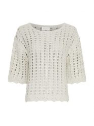 MOSS COPENHAGEN Sweter "Fairyn" w kolorze kremowym rozmiar: M/L. Brązowe swetry Moss Copenhagen, l, bez wzorów, z bawełny, bez ramiączek. Za 193.70 zł.