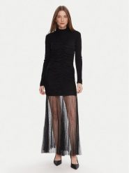 TWINSET Sukienka dzianinowa 252TT3262 Czarny Regular Fit. Czarne sukienki Twinset, xs, bez wzorów, z dzianiny, bez kołnierzyka, bez ramiączek. Za 1,299.00 zł.