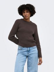 ONLY Sweter w kolorze brązowym rozmiar: L. Brązowe swetry Only, l, bez wzorów, bez ramiączek. Za 89.95 zł.