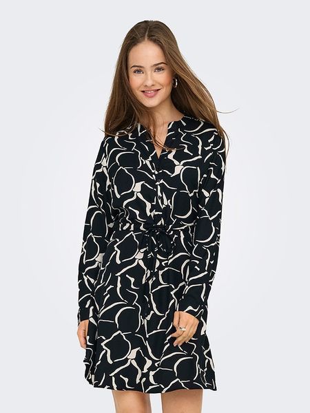 ONLY Sukienka w kolorze czarno-białym rozmiar: XS. Czarne sukienki Only, na co dzień, xs, bez wzorów, z tkaniny, bez kołnierzyka, bez ramiączek, mini, proste. Za 52.42 zł.