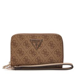 Duży Portfel Damski Guess. Brązowe portfele Guess, z aplikacjami. Za 239.99 zł.