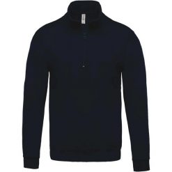 Bluza Kariban Col Zippé. Brązowe bluzy KARIBAN, s, bez wzorów, z bawełny, bez kaptura. Za 154.00 zł.
