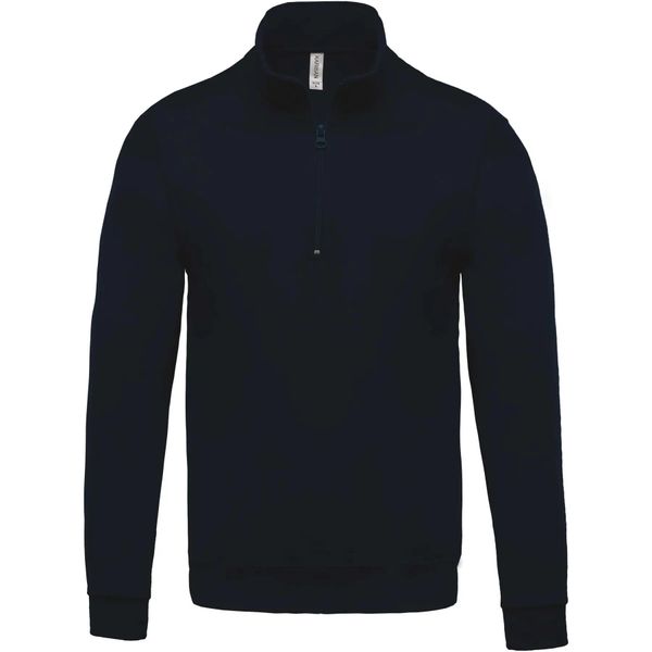Bluza Kariban Col Zippé. Brązowe bluzy KARIBAN, s, bez wzorów, z bawełny, bez kaptura. Za 153.00 zł.