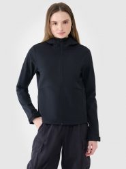 4F Kurtka softshell wiatroodporna membrana 5000 damska - czarna XL. Czarne kurtki 4f, na zimę, m, bez wzorów, z dzianiny, z kapturem, windstopper. W wyprzedaży za 199.99 zł.