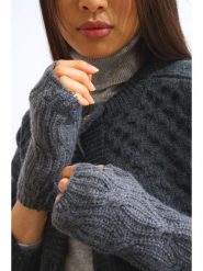 AUTHENTIC CASHMERE Kaszmirowe mankiety "Iris" w kolorze szarym rozmiar: onesize. Szare rękawiczki AUTHENTIC CASHMERE, bez wzorów, z kaszmiru. Za 161.34 zł.