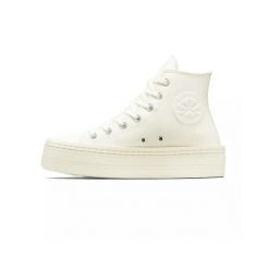 Buty Dorosły Converse Chuck Taylor All Star Modern Lift Hi beżowy. Białe trampki Converse, bez wzorów, z tkaniny, bez zapięcia. Za 404.25 zł.