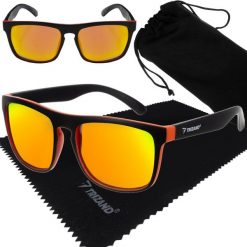 Okulary Przeciwsłoneczne Polaryzacyjne UV400. Czarne okulary przeciwsłoneczne TRIZAND, bez wzorów, sportowe. Za 34.90 zł.