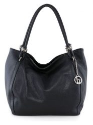 Lia Biassoni Skórzana torebka "Merula" w kolorze czarnym - 32 x 28 x 14 cm rozmiar: onesize. Czarne torby na ramię Lia Biassoni, bez wzorów, z materiału, na ramię, bez dodatków. Za 347.99 zł.