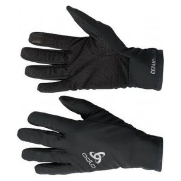 Rękawiczki multifunkcyjne dla dorosłych Odlo CERAMIWARM GRIP. Czarne rękawiczki Odlo, bez wzorów, sportowe. Za 222.93 zł.