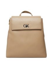 Calvin Klein Plecak Ck Flap Backpack With Conv Strap K60K613038 Beżowy. Brązowe plecaki Calvin Klein, bez wzorów, ze skóry. Za 439.99 zł.