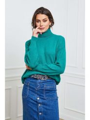 Joséfine Golf "Elona" w kolorze zielonym rozmiar: S. Zielone golfy Joséfine, s, bez wzorów, z kaszmiru, bez ramiączek. Za 208.95 zł.