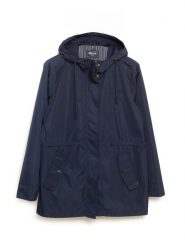 Kurtka damska przeciwdeszczowa z regulacją w talii z kapturem granatowa Lisa 403. Niebieskie kurtki sportowe Big Star, na wiosnę, l, bez wzorów, prążkowane, z kapturem. Za 329.99 zł.