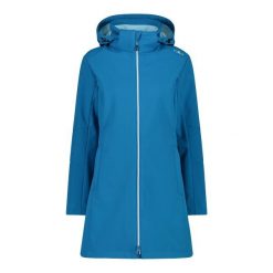Kurtka parka z kapturem, zapinana na zamek dla kobiet CMP. Niebieskie parki CMP, na zimę, z materiału, z kapturem. Za 432.50 zł.
