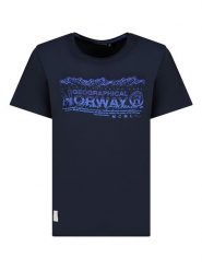 Geographical Norway Koszulka w kolorze granatowym rozmiar: L. Niebieskie bluzki Geographical Norway, l, bez wzorów, z bawełny, bez kołnierzyka, bez ramiączek. Za 62.03 zł.
