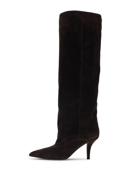 Guess Kozaki 184511 Brązowy. Brązowe kozaki Guess, ze skóry, bez obcasa, na szpilce, bez zapięcia. Za 1,059.00 zł.