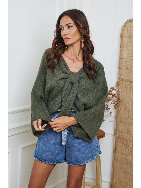 So Cachemire Sweter "Chiwel" w kolorze khaki rozmiar: XL. Brązowe swetry So Cachemire, xl, bez wzorów, z wełny, bez ramiączek. Za 217.02 zł.