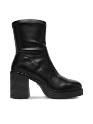 JENNY Botki CEO-HY58560S-1 Czarny. Czarne botki Jenny, bez wzorów, z materiału, bez obcasa, na słupku, bez zapięcia. Za 169.99 zł.