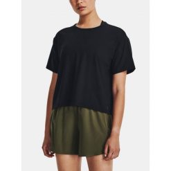 Koszulka fitness damska Under Armour Motion. Czarne bluzki Under Armour, l, bez wzorów, sportowe, bez kołnierzyka, bez ramiączek. Za 129.99 zł.