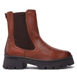 Botki s.Oliver. Brązowe botki S.Oliver, bez wzorów, bez obcasa, na płaskiej podeszwie, bez zapięcia. Za 479.99 zł.