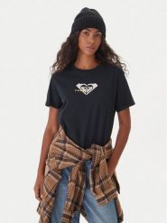 Roxy T-Shirt Oceanregular ERJZT06078 Czarny Regular Fit. Czarne t-shirty Roxy, xxl, bez wzorów, z bawełny, bez kołnierzyka, bez ramiączek. Za 89.99 zł.