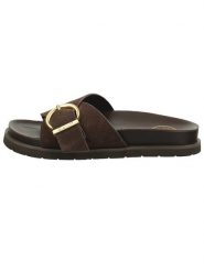 GANT Footwear Skórzane klapki "Mardale" w kolorze brązowym rozmiar: 37. Brązowe klapki GANT Footwear, bez wzorów, z otwartym noskiem, bez obcasa. Za 195.45 zł.