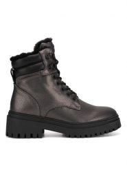 MEXX Botki MI001713143W Srebrny. Szare botki Mexx, bez wzorów, ze skóry, bez obcasa, na płaskiej podeszwie, bez zapięcia. Za 279.99 zł.