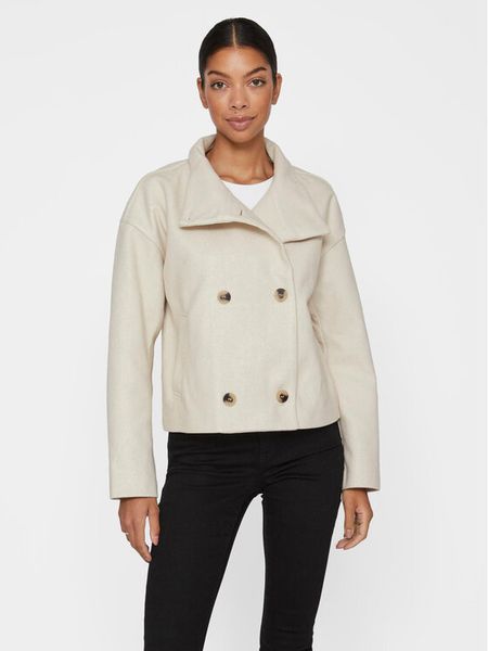 Vila Płaszcz przejściowy Vipoka 14092196 Écru Relaxed Fit. Płaszcze Vila, bez wzorów, z syntetyku, bez kaptura. Za 139.99 zł.