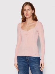 Guess Bluzka W2YR12 Z30K0 Różowy Slim Fit. Czerwone bluzki Guess, xl, z aplikacjami, z wiskozy, bez kołnierzyka, bez ramiączek. Za 279.99 zł.