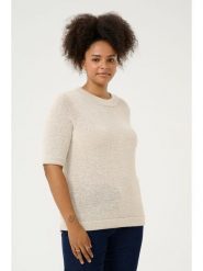 KAFFE curve Sweter w kolorze beżowym rozmiar: S. Brązowe swetry KAFFE curve, s, bez wzorów, bez ramiączek. Za 86.99 zł.