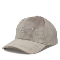 Czapka z daszkiem Guess. Szare czapki Guess, z aplikacjami. Za 159.99 zł.