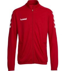 Bluza sportowa dla dorosłych Hummel Core Poly Jacket. Czerwone bluzy Hummel, xl, bez wzorów, bez kaptura. Za 89.00 zł.