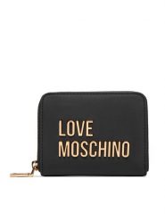 LOVE MOSCHINO Duży Portfel Damski JC5613PP0NKD0000 Czarny. Czarne portfele Love Moschino, bez wzorów, ze skóry. Za 319.99 zł.