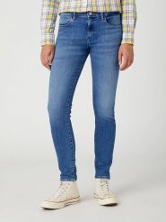 Wrangler Dżinsy "Raven" - Skinny fit - w kolorze niebieskim rozmiar: W38/L34. Niebieskie jeansy Wrangler, l, z aplikacjami, z podwyższonym stanem. Za 88.02 zł.