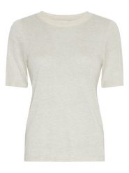 MOSS COPENHAGEN Bluzka w kolorze kremowym rozmiar: L/XL. Brązowe bluzki Moss Copenhagen, l, bez wzorów, bez kołnierzyka, bez ramiączek. Za 100.52 zł.