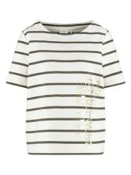 Gerry Weber Koszulka w kolorze kremowo-oliwkowym rozmiar: 40. Brązowe bluzki Gerry Weber, bez wzorów, bez kołnierzyka, bez ramiączek. Za 132.05 zł.