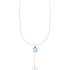 Wyjątkowy Naszyjnik z Pereł - złoto 585, Perła,topaz london blue. Niebieskie naszyjniki W.KRUK, z perłą, złote. Za 849.00 zł.