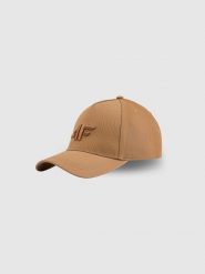 4F Czapka z daszkiem strapback damska - brązowa S/M (58cm). Brązowe czapki 4f, bez wzorów, z bawełny, sportowe. Za 59.99 zł.