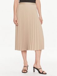 Tommy Hilfiger Spódnica plisowana Fluid WW0WW41793 Beżowy Regular Fit. Brązowe spódnice TOMMY HILFIGER, bez wzorów, z syntetyku, midi. Za 309.99 zł.