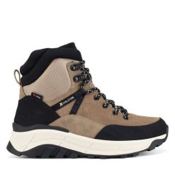 Botki Rieker. Czarne botki Rieker, bez wzorów, bez obcasa, na koturnie, bez zapięcia. Za 349.99 zł.