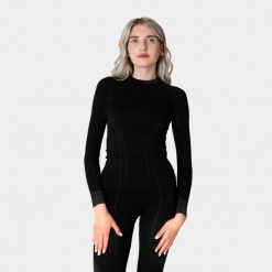 Bluza termoaktywna trekkingowa damska Alpinus Tactical Base Layer. Czarne bluzy Alpinus, l, bez wzorów, bez kaptura. Za 159.00 zł.