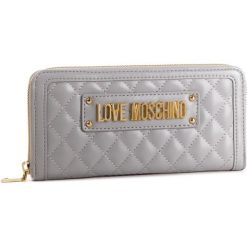 Duży Portfel Damski LOVE MOSCHINO - JC5612PP17LA0001 Grigio. Szare portfele Love Moschino, bez wzorów, ze skóry ekologicznej. W wyprzedaży za 299.00 zł.