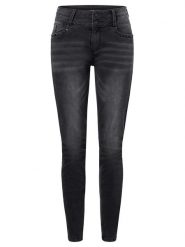 Timezone Dżinsy "Enya" - Skinny fit - w kolorze ciemnoszarym rozmiar: W26/L30. Czarne jeansy Timezone, l, z aplikacjami, z podwyższonym stanem. Za 74.81 zł.