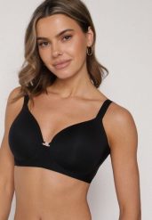 Czarny Gładki Biustonosz Klasyczny Idahlina. Czarne biustonosze Born2be, bez wzorów. Za 39.99 zł.